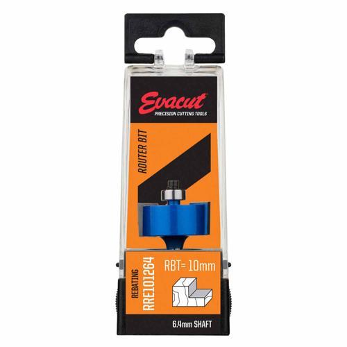 Evacut Router Bit Rebating Shank: 6.4mm 10mm Rebate Blue And Grey