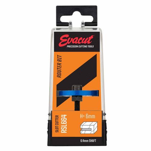 Evacut Router Bit Slot Cutter Shank: 6.4mm 6mm Blue And Grey