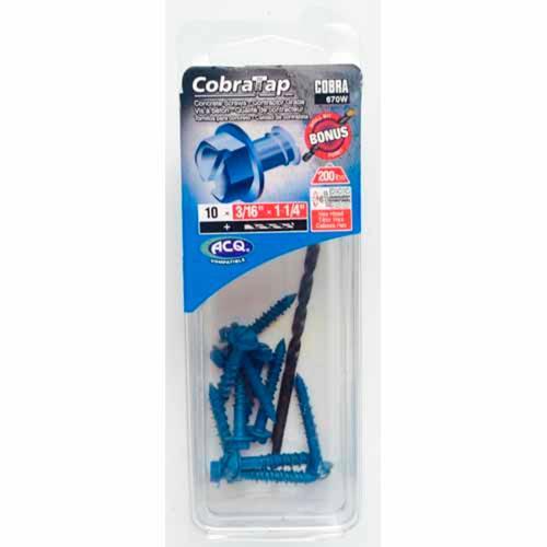 Cobra Concrete Screws Hex Head 10 Pack 4.5mm X 32mm Pack of 10