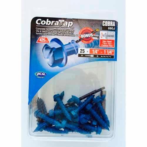 Cobra Concrete Screws Hex Head 25 Pack 6mm X 32mm Pack of 25
