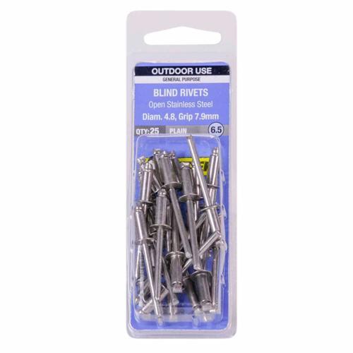Otter Blind Rivets 6.5 Pack of 25 Stainless Steel
