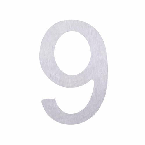 Elements Hardware Adhesive Stainless Steel Numeral #9 76mm Stainless Steel