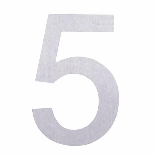 Elements Hardware Adhesive Stainless Steel Numeral #5 100mm Stainless Steel
