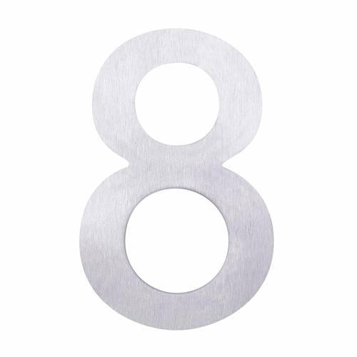 Elements Hardware Adhesive Stainless Steel Numeral #8 100mm Stainless Steel