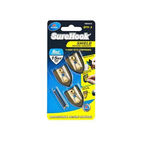 Zenith SureHook Shield Picture Hangers Pack of 3