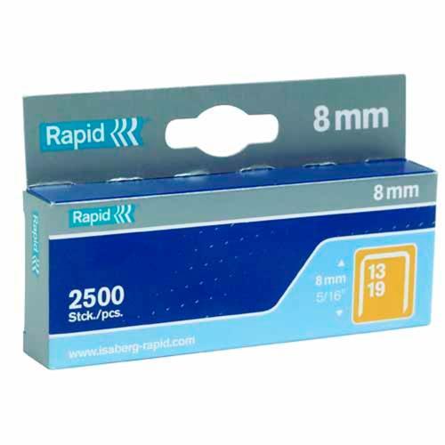 Rapid 13 Series Fine Wire Staples 8mm Pack of 2500 Galvanised