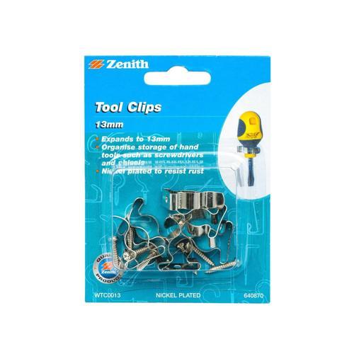 Zenith Tool Clip 13mm Nickel Plated Pack of 7