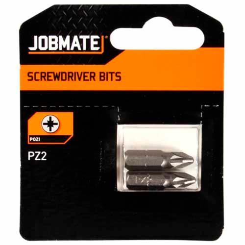 Jobmate S/D Bit Pz #2 S6150 25mm Grey Pack of 2