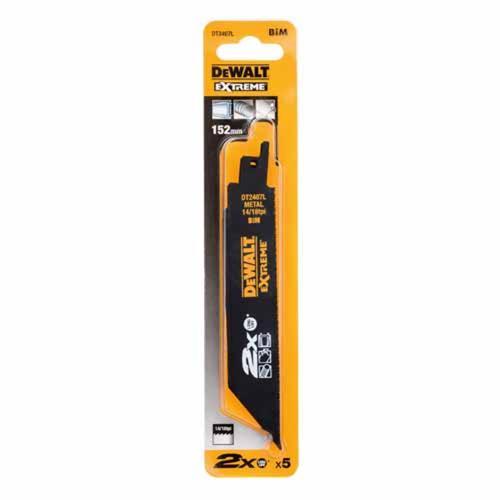 DeWALT Extreme Reciprocating Saw Blade Hard Metal 152mm X 14/18 Tpi Pack of 5