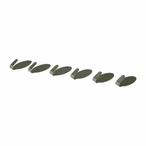 Hook Boss Self Adhesive Oval Stainless Steel Hooks 33mm X 15mm Pack of 6