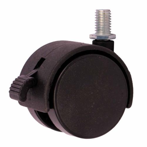 Titan Twin Hood Castor With Threaded Pin Pack 50mm Black Pack of 2