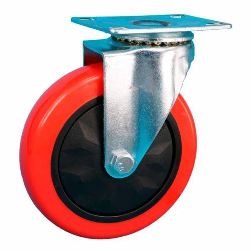 Titan Red Urethane Swivel Castor 125mm Red