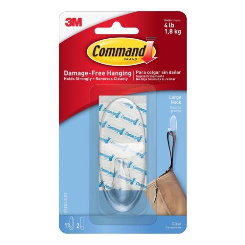 Command Hook With Clear Strips 17093CLRES Large Clear