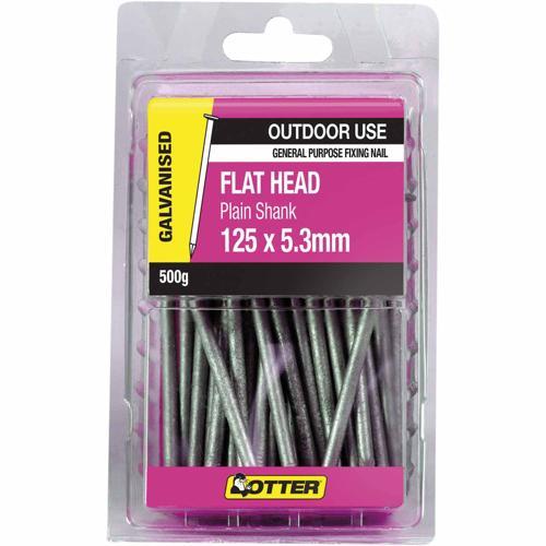 Otter Flat Head Nails 125 X 5.3mm 500g Galvanised