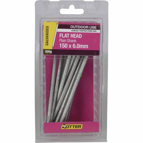 Otter Flat Head Nails 150 X 6.0mm 500g Galvanised