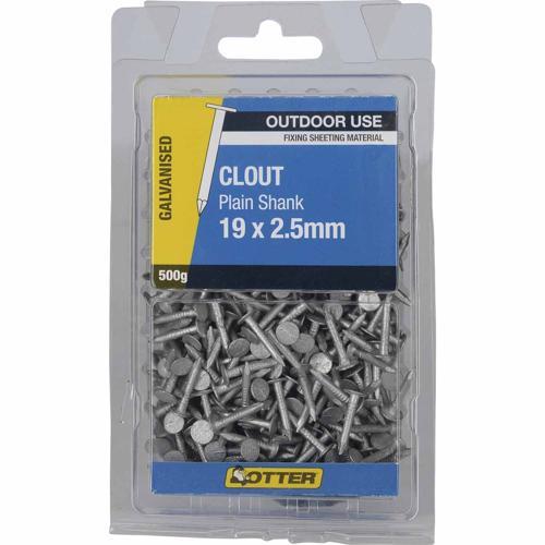 Otter Clout Nails 19 X 2.5mm 500g Galvanised