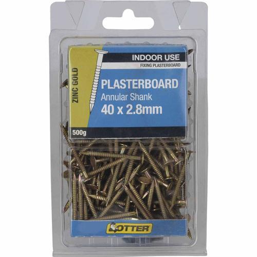 Otter Plasterboard Nails 40 X 2.8mm 500g Zinc Gold Plated