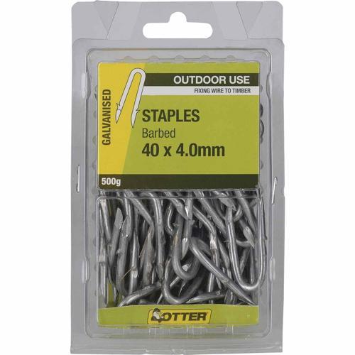 Otter Barbed Staples 40 X 4.0mm 500g Galvanised