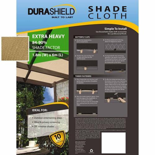 Durashield Prepack Shade Cloth L: 6m 1.8m Sand