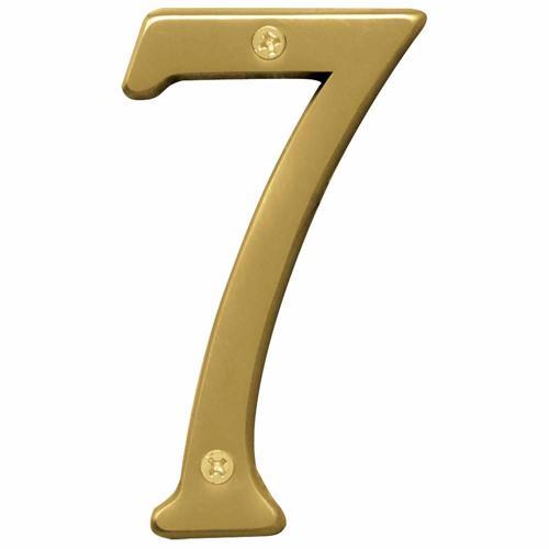 HY-KO Letterbox Number 7 102mm Brushed Brass Finish