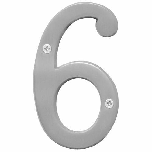 HY-KO Letterbox Number 6 102mm Satin Nickel