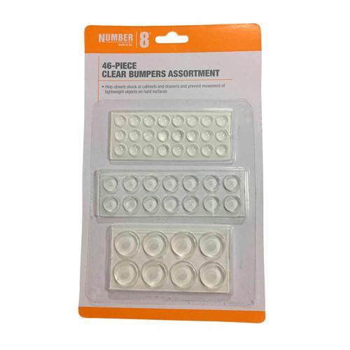 Number 8 Clear Bumpers Assortment 24x8mm 14x12mm 8x18mm Transparent Pack of 46