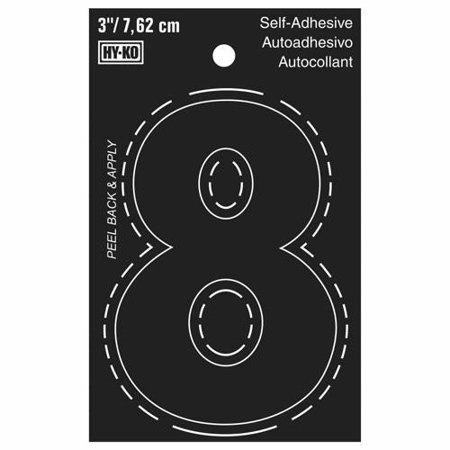 HY-KO Letterbox Number 8 76mm Black