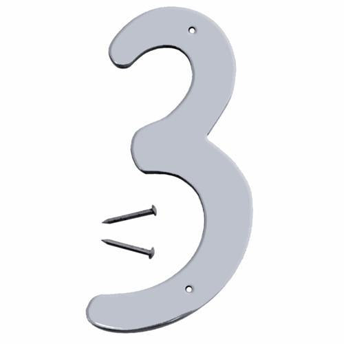 HY-KO Letterbox Number 3 101mm Satin Nickel Finish