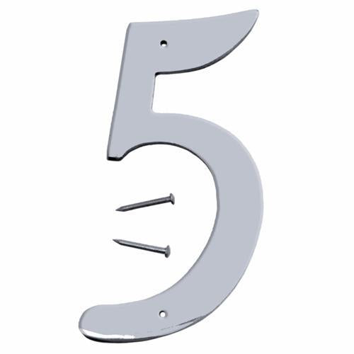 HY-KO Letterbox Number 5 101mm Satin Nickel Finish