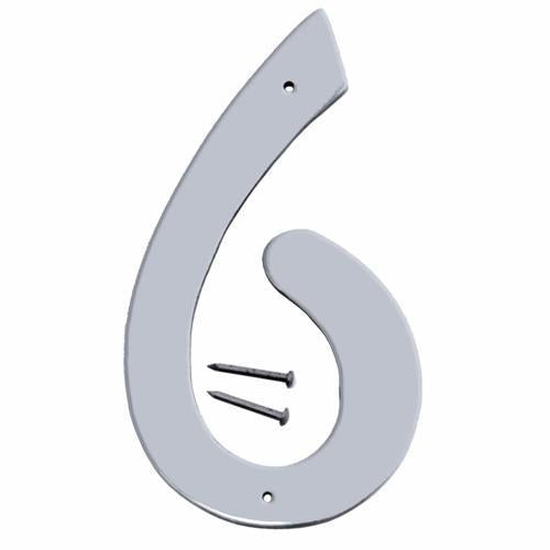 HY-KO Letterbox Number 6 101mm Satin Nickel Finish