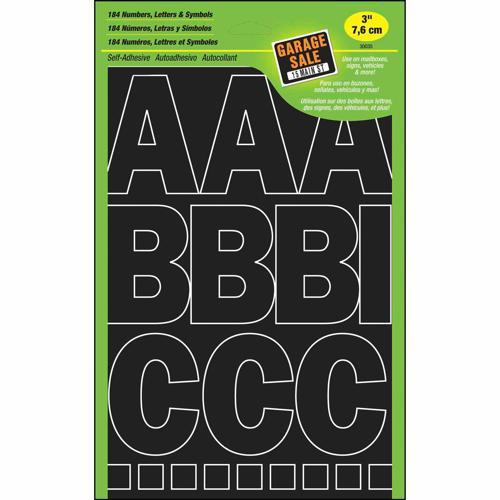 LETTER + NUMBER PACK ADHESIVE 76mm BLACK 30035