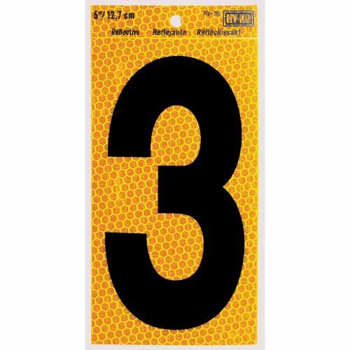 HY-KO Letterbox Number 3 127mm Yellow