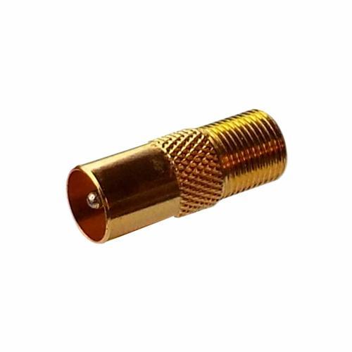 Custom Coax Plug With F Socket Adaptor Gold