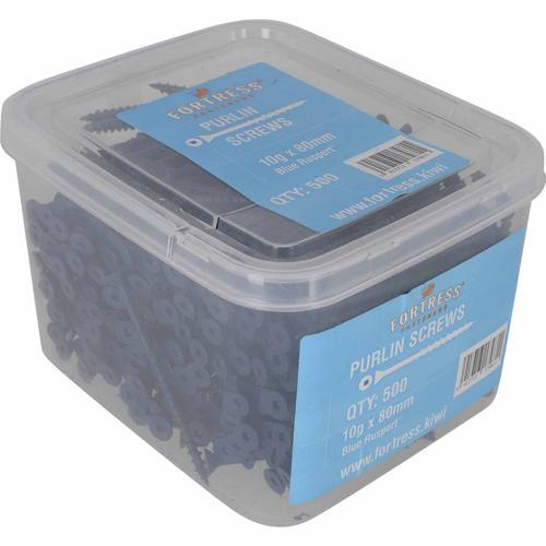 Fortress Heavy Duty Timber Screws 10g X 80mm Blue Ruspert Finish Pack of 500