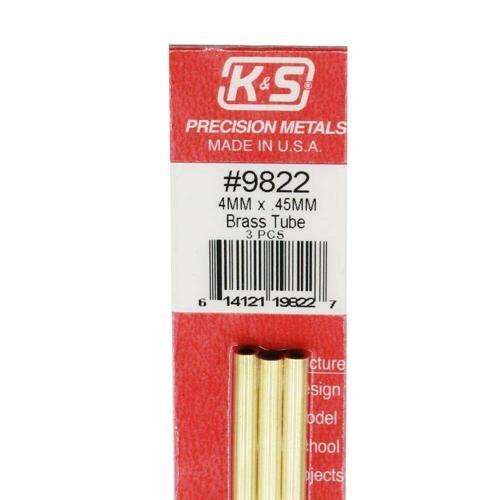 K&S Metal Round Brass Tube 4mmx300mm Pack of 3 9822-K&S