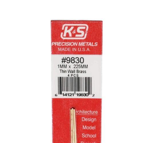 K&S Metal Round Brass Tube 1mmx300mm Pack of 4
