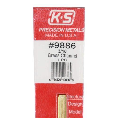 K&S Metal Brass Channel 3/16 X 300mm