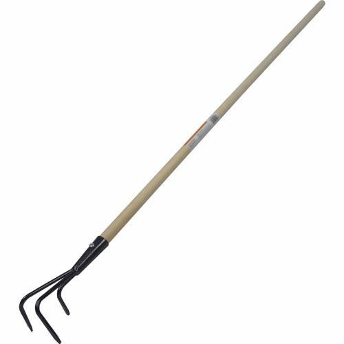 Number 8 Wooden Garden Cultivator 3 Tine Hammersmith Silver