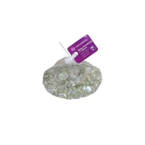 Nouveau Garden Glass Gemstones 1kg 17-20mm Clear