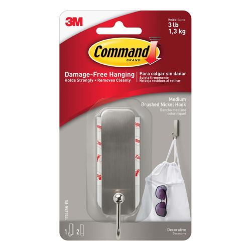 Command Hook 17034BN-ES Medium Brushed Nickel