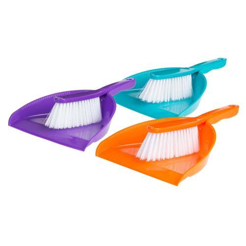 Browns Brush And Pan Set 200mm Orange/Blue/Violet