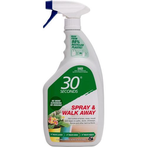30 Seconds Spray & Walk Away Lichen Moss And Mould Remover Trigger Pack 1L