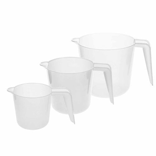 Snazzee Plastic Measuring Jugs Set 130mm 175mm 125mm Clear
