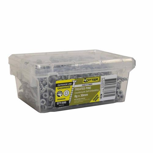 Otter Treated Pine Screws 8g X 30mm Pack of 500 Galvanised