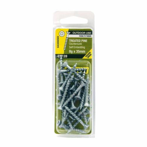 Otter Treated Pine Screws 8g X 35mm Pack of 28 Galvanised