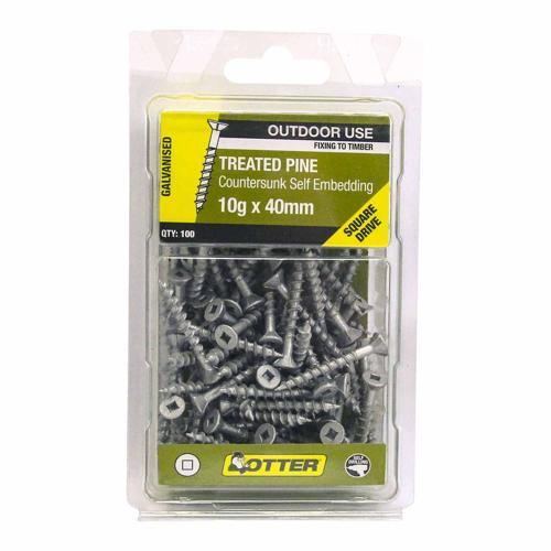 Otter Treated Pine Screws 10g X 40mm Pack of 100 Galvanised