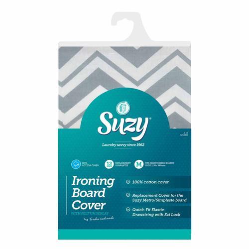 Suzy Patterned Cotton Ironing Board Cover With Underlay 1220mm X 385mm Assorted