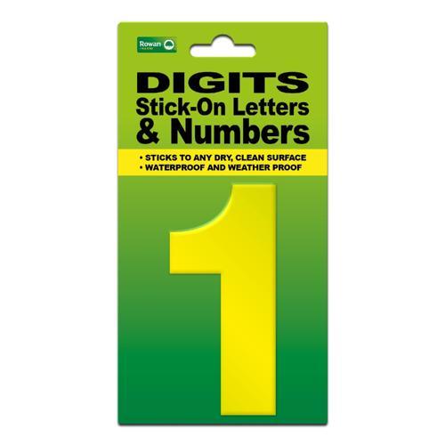 Classic Sign High Visibility Digit 80mm Yellow 80mm-HV-YEL-1