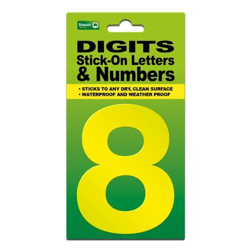 Classic Sign High Visibility Digit 80mm Yellow 80mm-HV-YEL-8