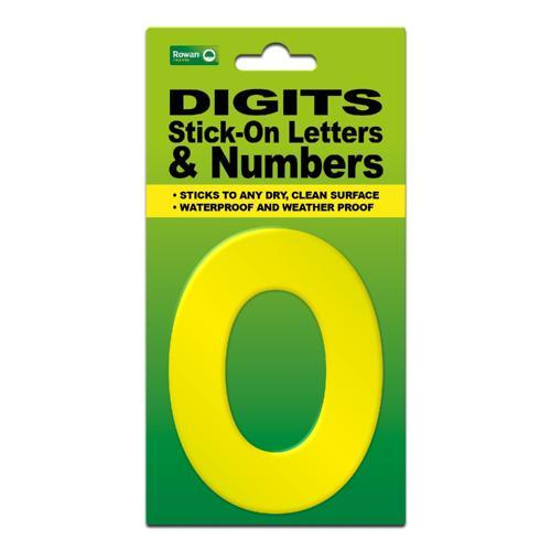 Classic Sign High Visibility Digit 80mm Yellow 80mm-HV-YEL-O